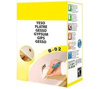 Tradineur - Yeso fino en polvo, sujeción de marcos, ventanas, cajas y tubos de conducción eléctrica, tapar agujeros, albañilería, reparaciones, 1 kg, modelo aleatorio