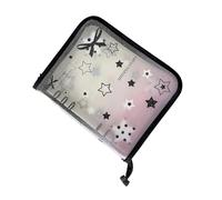 Trading Card Binder, A5 Clear Star Print Photo Protector, 20 Replaceable 4-Pocket Pages, Collectible Card Album Holder, for Adults Students Anime Lovers Fans Family Friends