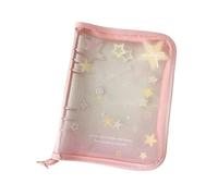 Trading Card Binder, A5 Clear Star Print Photo Protector, 20 Replaceable 4-Pocket Pages, Collectible Card Album Holder, for Adults Students Anime Lovers Fans Family Friends