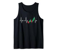 Trading Heartbeat EKG Pulse Line Precio Acción Traders Camiseta sin Mangas