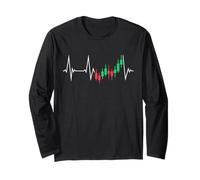 Trading Heartbeat EKG Pulse Line Precio Acción Traders Manga Larga