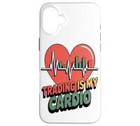 Trading Is My Cardio Heart Loving Trader Analistas Carcasa para iPhone 16 Plus