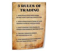 Trading Psychology Poster Five Rules for Beginner Trader Wall