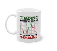 Trading Without Rules - Taza de café con acciones de mercado de valores para principiantes | Taza blanca (11210B)