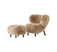 &Tradition Butaca Little Petra VB1 incl. puf ATD1 Nogal aceitado-Sheepskin honey