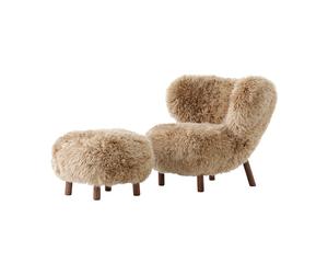 &Tradition Butaca Little Petra VB1 incl. puf ATD1 Nogal aceitado-Sheepskin honey