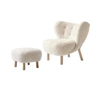 &Tradition Butaca Little Petra VB1 incl. puf ATD1 roble aceitado blanco-Moonlight