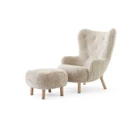 &Tradition Butaca Petra VB3 High incl. pouf ATD1 Roble aceitado-Sheepskin Moonlight