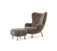 &Tradition Butaca Petra VB3 High incl. pouf ATD1 Roble aceitado-Sheepskin Sahara