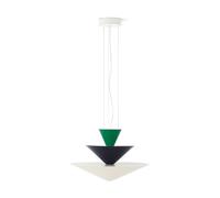 &Tradition Lámpara colgante Gio LN14 Ø60 cm Signal green-deep blue-ecru