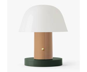 &TRADITION Setago JH27 lámpara de mesa recargable, piel/verde