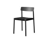 &Tradition Silla Betty TK1 Black. asiento de banda de lino trenzada negro