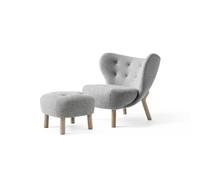 &Tradition Sillón Little Petra VB1 incl. puf ATD1 Roble aceitado blanco-Hallingdal