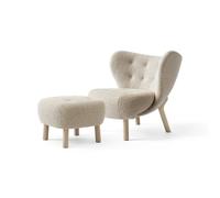 &Tradition Sillón Little Petra VB1 incl. puf ATD1 Roble aceitado blanco-Karakorum