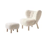 &Tradition Sillón Little Petra VB1 incl. puf ATD1 roble aceitado blanco-Moonlight