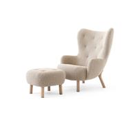 &Tradition Sillón Petra VB3 High incl. pouf ATD1 Roble aceitado-Karakorum 003