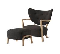&Tradition Sillón Wulff Lounge Chair ATD2 incl. puf ATD3 roble aceitado-Hallingdal