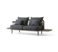 &Tradition Sofá Fly SC3 Tela hot madison 093 gris oscuro. humobase de roble aceitado y mesa auxiliar