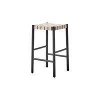 &Tradition Taburete bar Betty TK7 Black. asiento de banda de lino trenzada natural