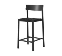 &Tradition Taburete Betty TK12 Counter Chair 65 cm Lino negro-fresno lacado negro