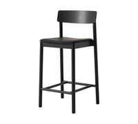 &Tradition Taburete Betty TK14 Counter Chair 65 cm Cuero negro Noble-fresno lacado negro