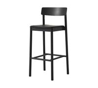 &Tradition Taburete Betty TK17 Bar Chair 75 cm Cuero negro Noble-fresno lacado negro