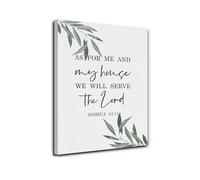 Traditional Christian Wall-Art - As for Me and My House We Will Serve the Lord Canvas Print, Joshua 24:15 Bible Verse for Home, Office, Church, Ministry & Waiting Room(Framed,16x24inch(40x60cm))
