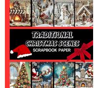 Traditional Christmas Scrapbook Paper: 20 Double Sided Sheets 8.5 x 8.5 for Scrapbooking, Mixed Media Art, Junk Journals, Crafting projects, Origami, and More