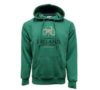 Traditional Craft Sudadera con capucha de manga larga con bordado de trébol verde Irlanda para hombre, Verde, Medium