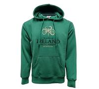 Traditional Craft Sudadera con capucha de manga larga con bordado de trébol verde Irlanda para hombre, Verde, XX-Large