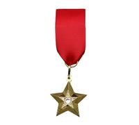 Traditional Forces - Pin de estrella de cinco puntas con cinta roja, artículo conmemorativo de metal fuerte para hombres, pin de premio soviético coleccionable, talla única, como se describe