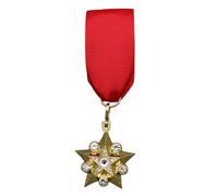 Traditional Forces - Pin de estrella de cinco puntas con cinta roja, artículo conmemorativo de metal fuerte para hombres, pin de premio soviético coleccionable, talla única, como se describe