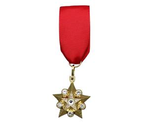 Traditional Forces - Pin de estrella de cinco puntas con cinta roja, artículo conmemorativo de metal fuerte para hombre, pin de solapa de la Guerra Fría, talla única, como se describe