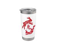 Traditional Happy Chinese New Year 2023 Year of the Rabbit Vaso térmico de acero inoxidable de doble pared