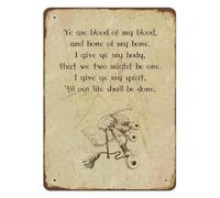 Traditional Scottish Wedding Vow Metal Tin Sign Ye Are Blood of My Blood And Bone of My Bone Celtic Verse Wall Decor Vintage Look 8 X 12 inch