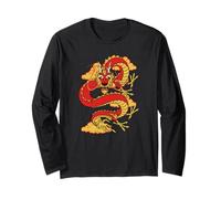 Traditional Zodiac Lucky Red Oriental Chinese Dragon Manga Larga