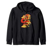 Traditional Zodiac Lucky Red Oriental Chinese Dragon Sudadera con Capucha