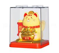 Trae alegría y prosperidad a tu vida con este adorno automático de gato de la fortuna que agita (B)