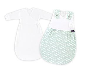 Träumeland s0100651 - Saco de dormir para bebé liebmich 2 piezas Set Wolke Mint, talla 44, multicolor