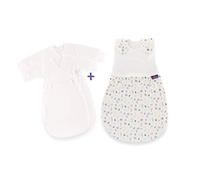 Träumeland S0103255 - Saco Arrullo de Dormir para Bebés (68/74, con Doble ventilación Regulable y Saco de Dormir Interior), diseño de Flores, Multicolor