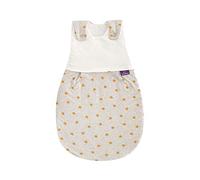 Träumeland S0103505 - Saco de dormir para todo el año (doble ventilación y fibra natural Tencel, talla 68/74), diseño de estrellas amarillas