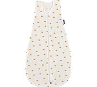 Träumeland S0300502 Liebesmich Tencel - Saco de dormir de verano (60 cm, 240 g, sin blanqueadores ópticos), diseño de estrellas, color blanco y amarillo