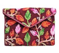 TRAFAART Jaipuri Arte Bolso Bandolera para Mujer Noche Embrague Monedero Bordado Crossbody Bolsas-Pardo
