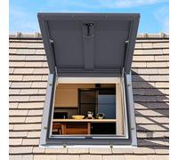 Tragaluces de acceso de emergencia para techos comerciales Cubiertas de salida de sótano con manijas y bolsas de aire Tragaluces de techo de acero galvanizado con recubrimiento en polvo(65*75cm/25.6*2