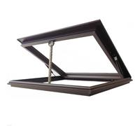 Tragaluz ajustable con película de protección solar y guantes, ventana de techo plana/inclinada, doble escotilla de vidrio templado para sótano, marrón, 95 x 55 cm / 37.4x21.7in