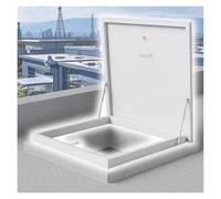 Tragaluz de Acceso a Techo Blanco - Puerta de Techo Plano Resistente a la Lluvia para Pozo - Tapa metálica Personalizada para Escalera de ático con manija y Cerradura de Golpe para un Acceso