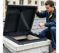 tragaluz para techo de casa Puerta De Acceso Para Escotilla De Techo Para Exteriores Con Puntales Hidráulicos, Cubierta Metálica Para Escotilla De Ático De 50, 70, 80, 90 Y 100 Cm(L30"xW28"/76x71cm)