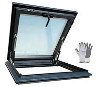 Tragaluz prémium para sala de estar y invernadero, ventana de techo de eficiencia energética para pequeñas casas ventiladas (85 x 85 cm) - Ilumina tu espacio