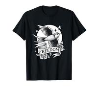 Tragar Libertad Vieja Escuela Diseño De Tatuaje Camiseta
