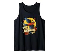 Tragar Libertad Vieja Escuela Vintage Tatuaje Diseño Camiseta sin Mangas